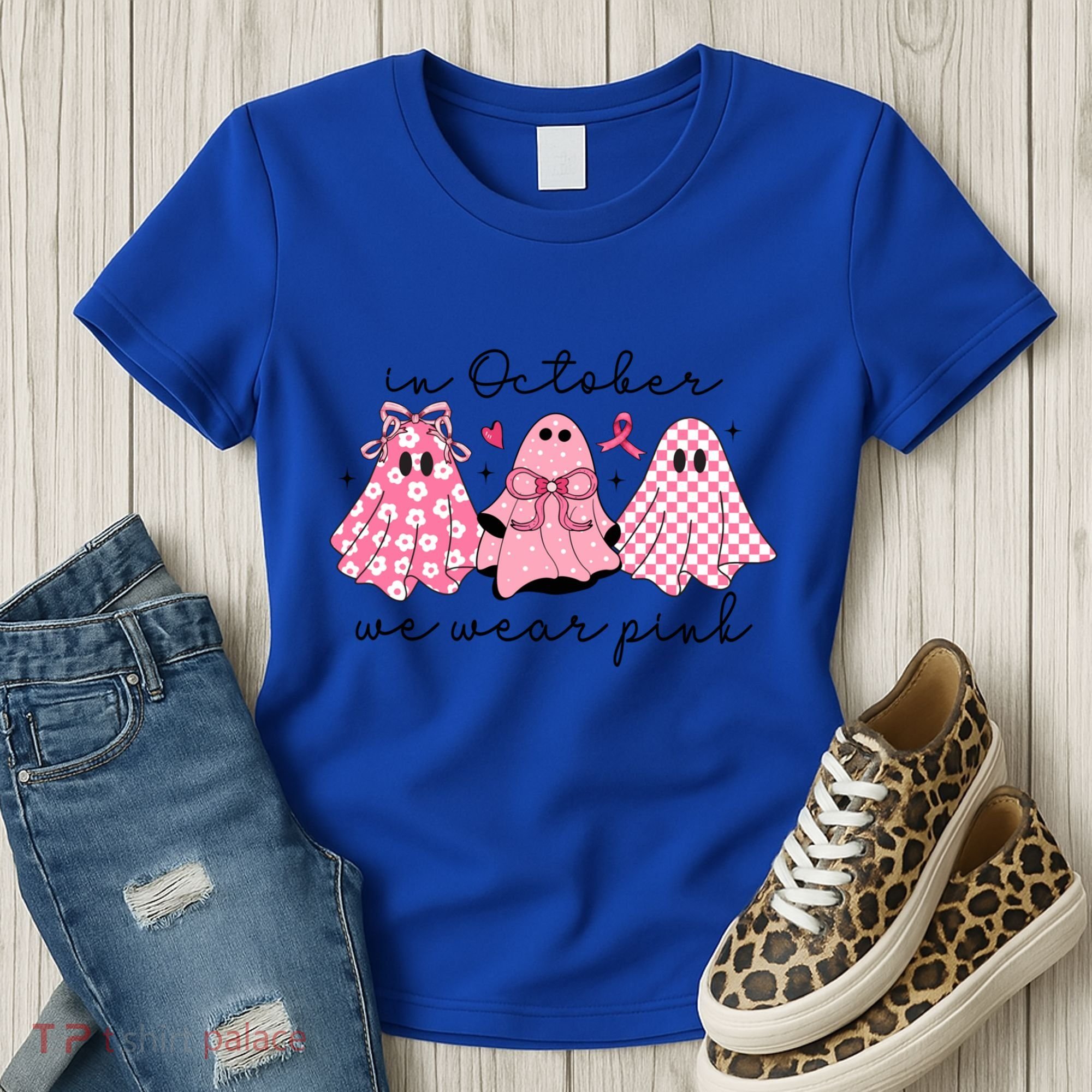 In October We Wear Cute Ghost S Cute Gift Women's T-Shirt