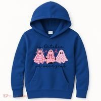 In October We Wear Cute Ghost S Cute Gift Kids Hoodie thumb 0