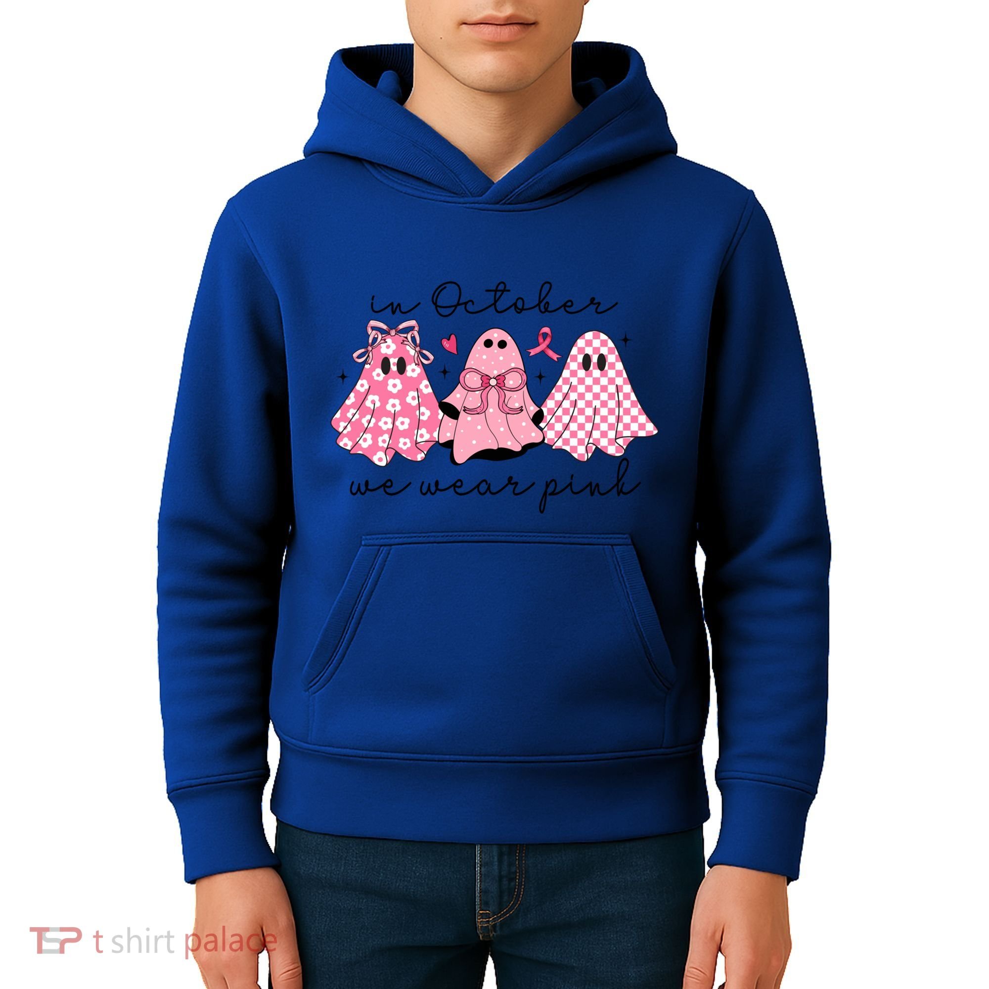 In October We Wear Cute Ghost S Cute Gift Kids Hoodie