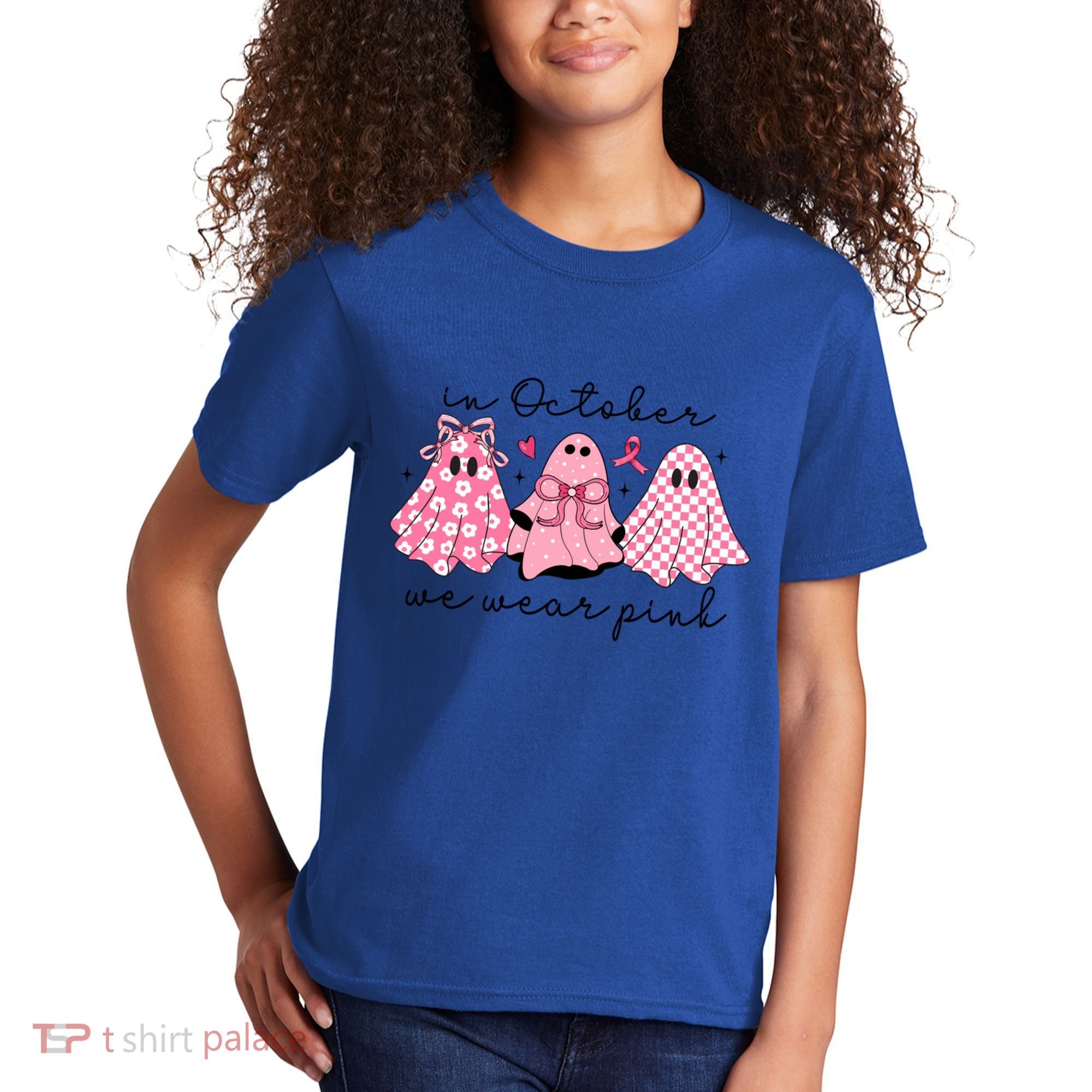In October We Wear Cute Ghost S Cute Gift Kids T-Shirt