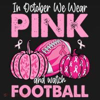 In October We Wear Football Breast Cancer Awareness Gift Women's Hoodie thumb 2