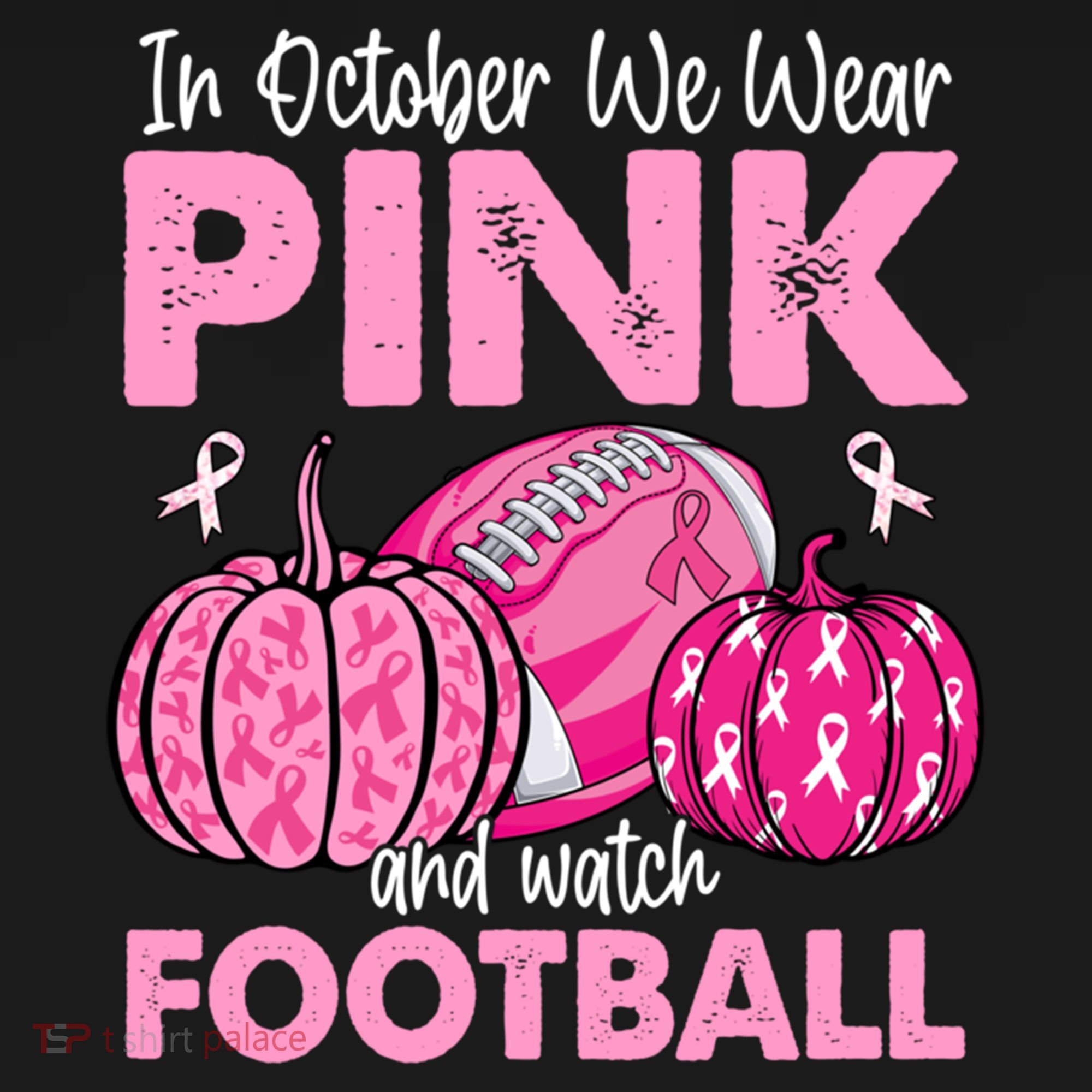 In October We Wear Football Breast Cancer Awareness Gift Women's Hoodie