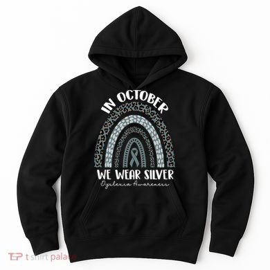 In October We Wear Silver Leopard Rainbow Dyslexia Awareness Hoodie