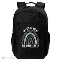 In October We Wear Silver Leopard Rainbow Dyslexia Awareness Backpack thumb 0