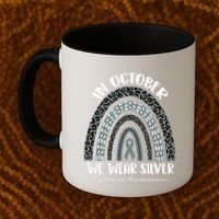 In October We Wear Silver Leopard Rainbow Dyslexia Awareness Coffee Mug thumb 2