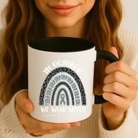 In October We Wear Silver Leopard Rainbow Dyslexia Awareness Coffee Mug thumb 3