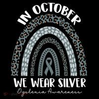 In October We Wear Silver Leopard Rainbow Dyslexia Awareness Coffee Mug thumb 5