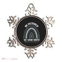 In October We Wear Silver Leopard Rainbow Dyslexia Awareness Ornament thumb 0