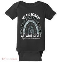 In October We Wear Silver Leopard Rainbow Dyslexia Awareness Baby Bodysuit thumb 0