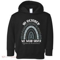 In October We Wear Silver Leopard Rainbow Dyslexia Awareness Toddler Hoodie thumb 0