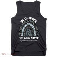 In October We Wear Silver Leopard Rainbow Dyslexia Awareness Tank Top thumb 0
