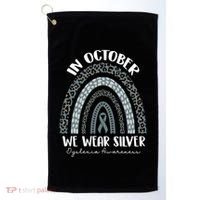 In October We Wear Silver Leopard Rainbow Dyslexia Awareness Golf Towel thumb 0