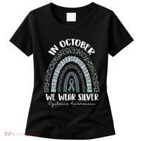 In October We Wear Silver Leopard Rainbow Dyslexia Awareness Women's T-Shirt thumb 0
