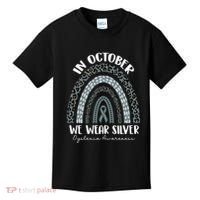 In October We Wear Silver Leopard Rainbow Dyslexia Awareness Kids T-Shirt thumb 0