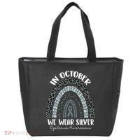 In October We Wear Silver Leopard Rainbow Dyslexia Awareness Tote Bag thumb 0