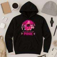 In October We Wear Pink Jack O Lantern Witch Cat Hoodie thumb 3