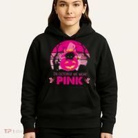 In October We Wear Pink Jack O Lantern Witch Cat Hoodie thumb 5