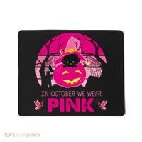 In October We Wear Pink Jack O Lantern Witch Cat Mousepad thumb 0