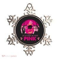 In October We Wear Pink Jack O Lantern Witch Cat Ornament thumb 0