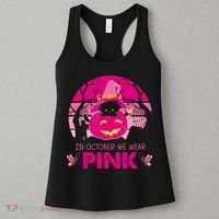 In October We Wear Pink Jack O Lantern Witch Cat Women's Tank Top thumb 3