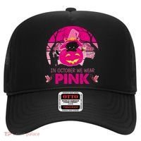 In October We Wear Pink Jack O Lantern Witch Cat Hat thumb 0