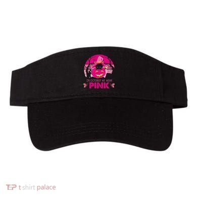 In October We Wear Pink Jack O Lantern Witch Cat Visor
