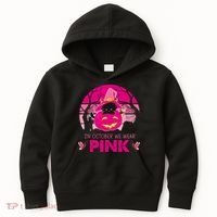 In October We Wear Pink Jack O Lantern Witch Cat Kids Hoodie thumb 0