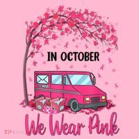 In October We Wear Pink Mail Carrier Postal Workers Coaster thumb 2