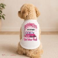 In October We Wear Pink Mail Carrier Postal Workers Doggie Tank thumb 2