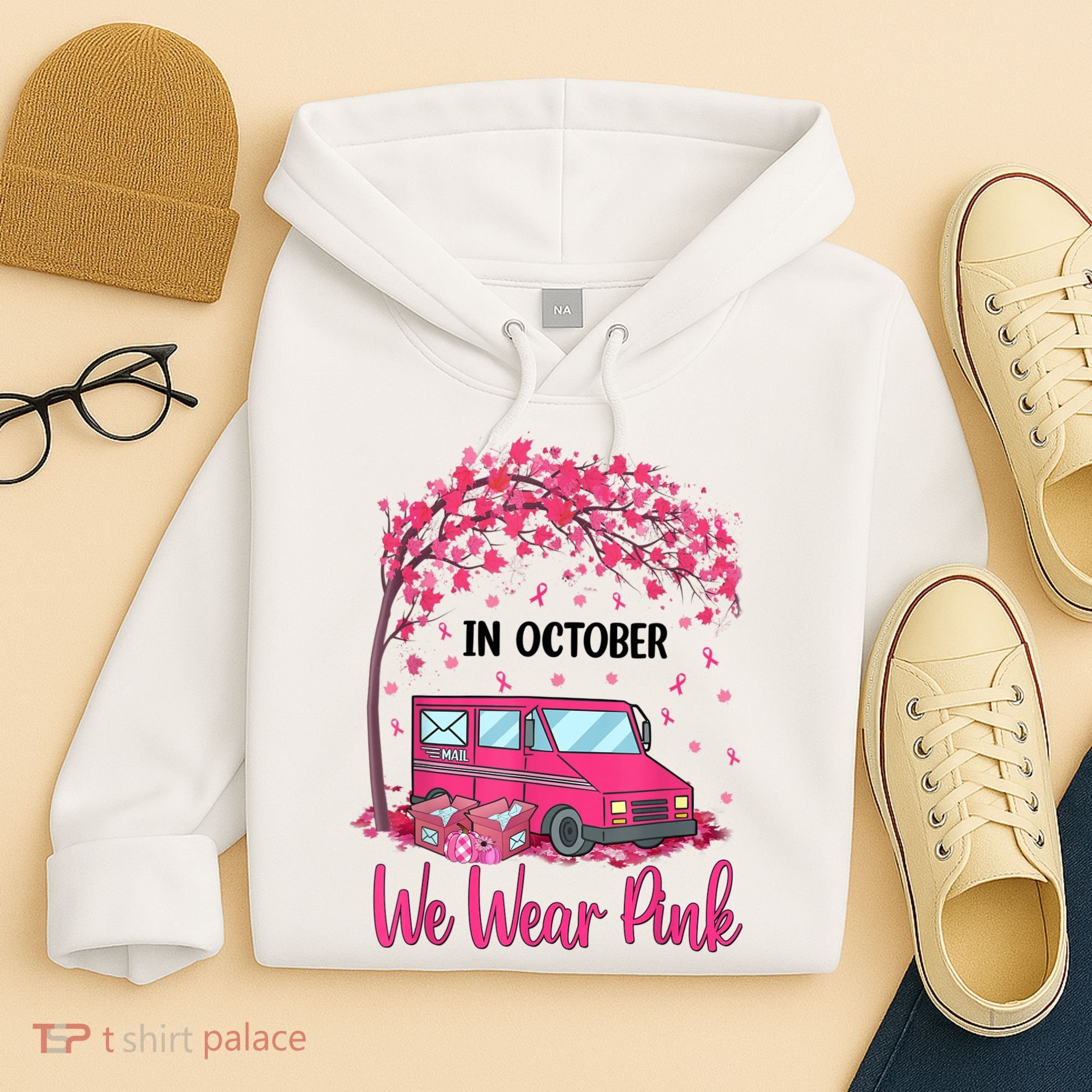 In October We Wear Pink Mail Carrier Postal Workers Hoodie
