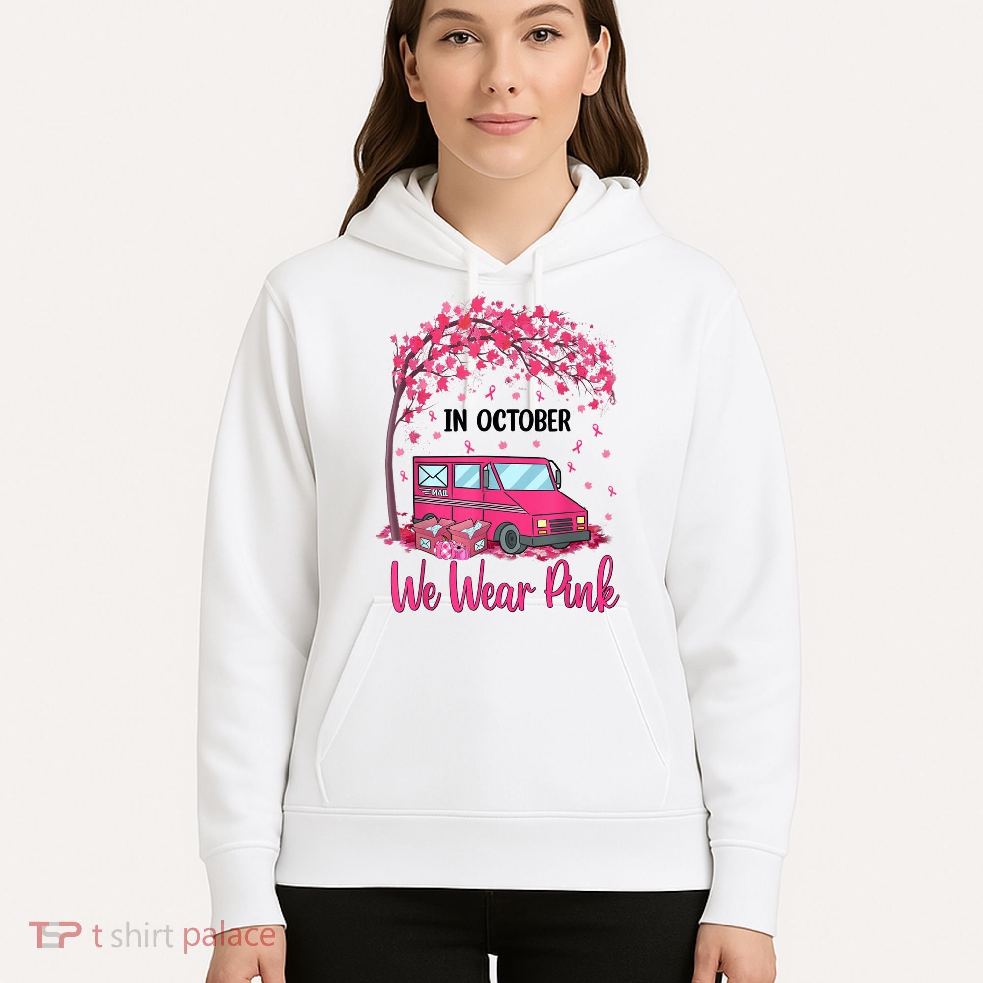 In October We Wear Pink Mail Carrier Postal Workers Hoodie