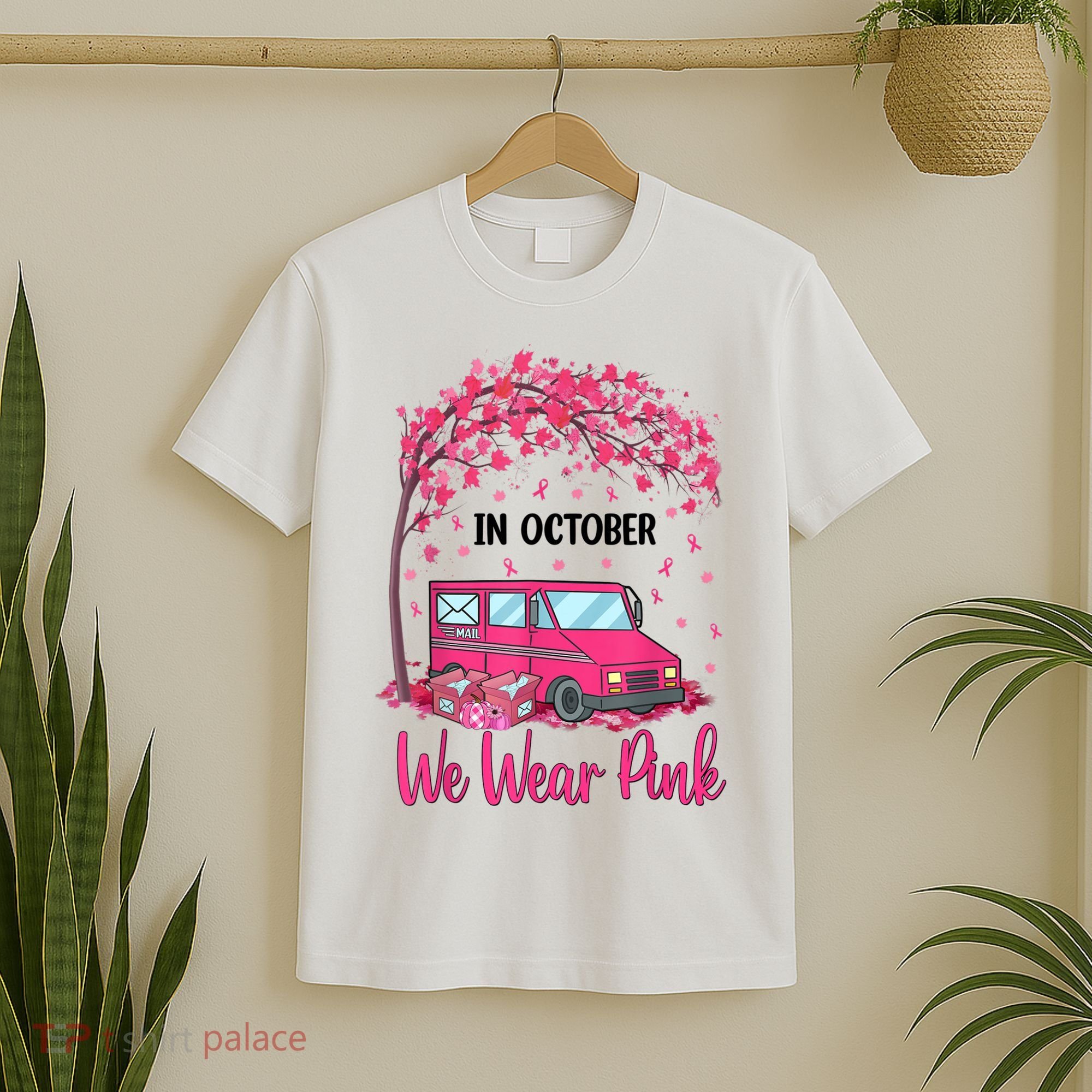 In October We Wear Pink Mail Carrier Postal Workers T-Shirt