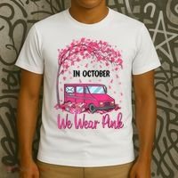 In October We Wear Pink Mail Carrier Postal Workers T-Shirt thumb 3