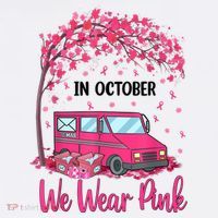 In October We Wear Pink Mail Carrier Postal Workers T-Shirt thumb 7