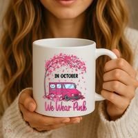 In October We Wear Pink Mail Carrier Postal Workers Coffee Mug thumb 3