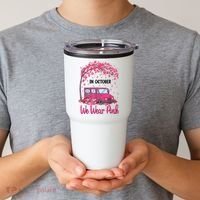 In October We Wear Pink Mail Carrier Postal Workers Tumbler thumb 2