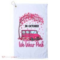 In October We Wear Pink Mail Carrier Postal Workers Golf Towel thumb 0