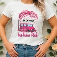 In October We Wear Pink Mail Carrier Postal Workers Women's T-Shirt thumb 2