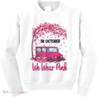 In October We Wear Pink Mail Carrier Postal Workers Kids Sweatshirt thumb 0
