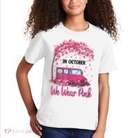 In October We Wear Pink Mail Carrier Postal Workers Kids T-Shirt thumb 2