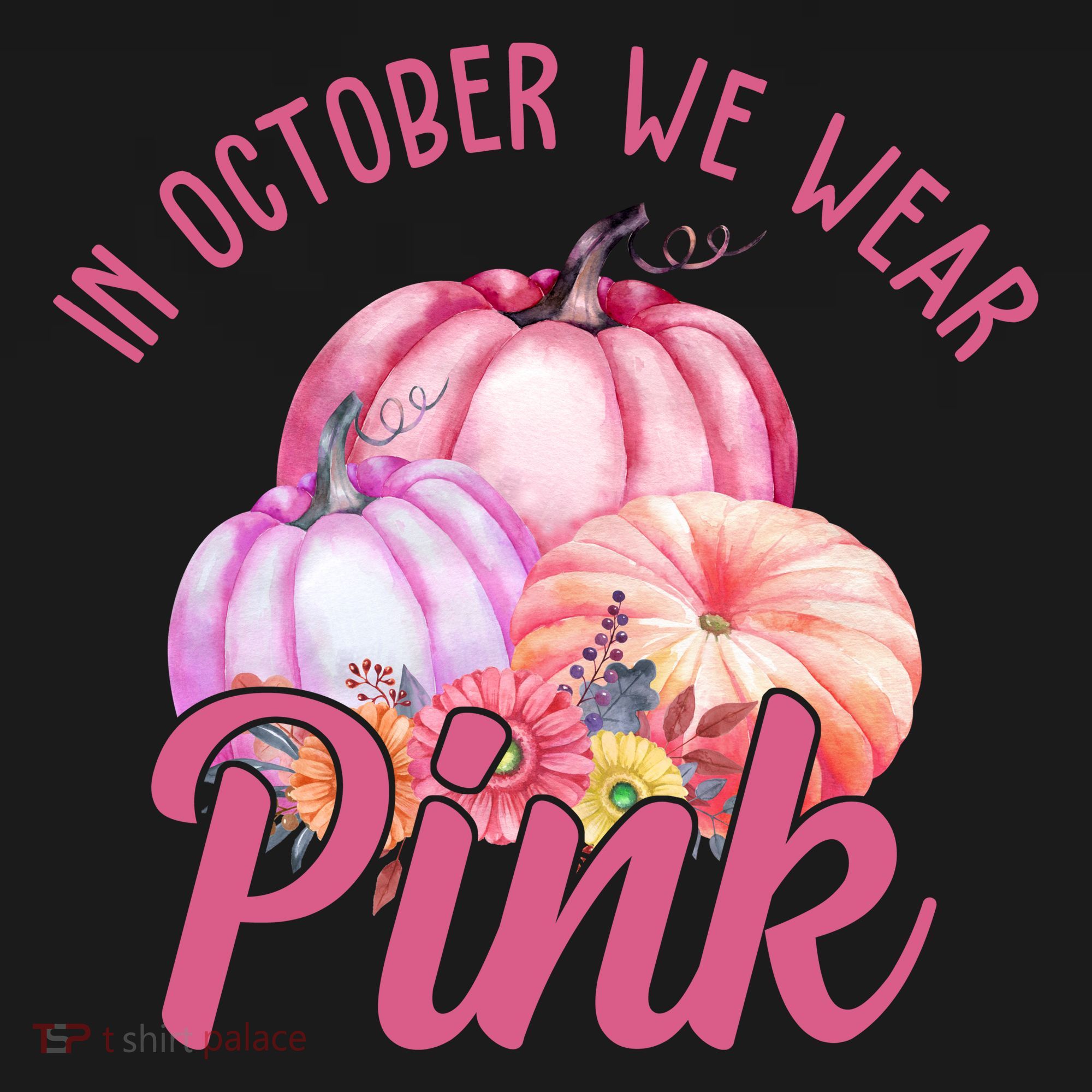 In October We Wear Pink Pumpkin Patch Breast Cancer Backpack