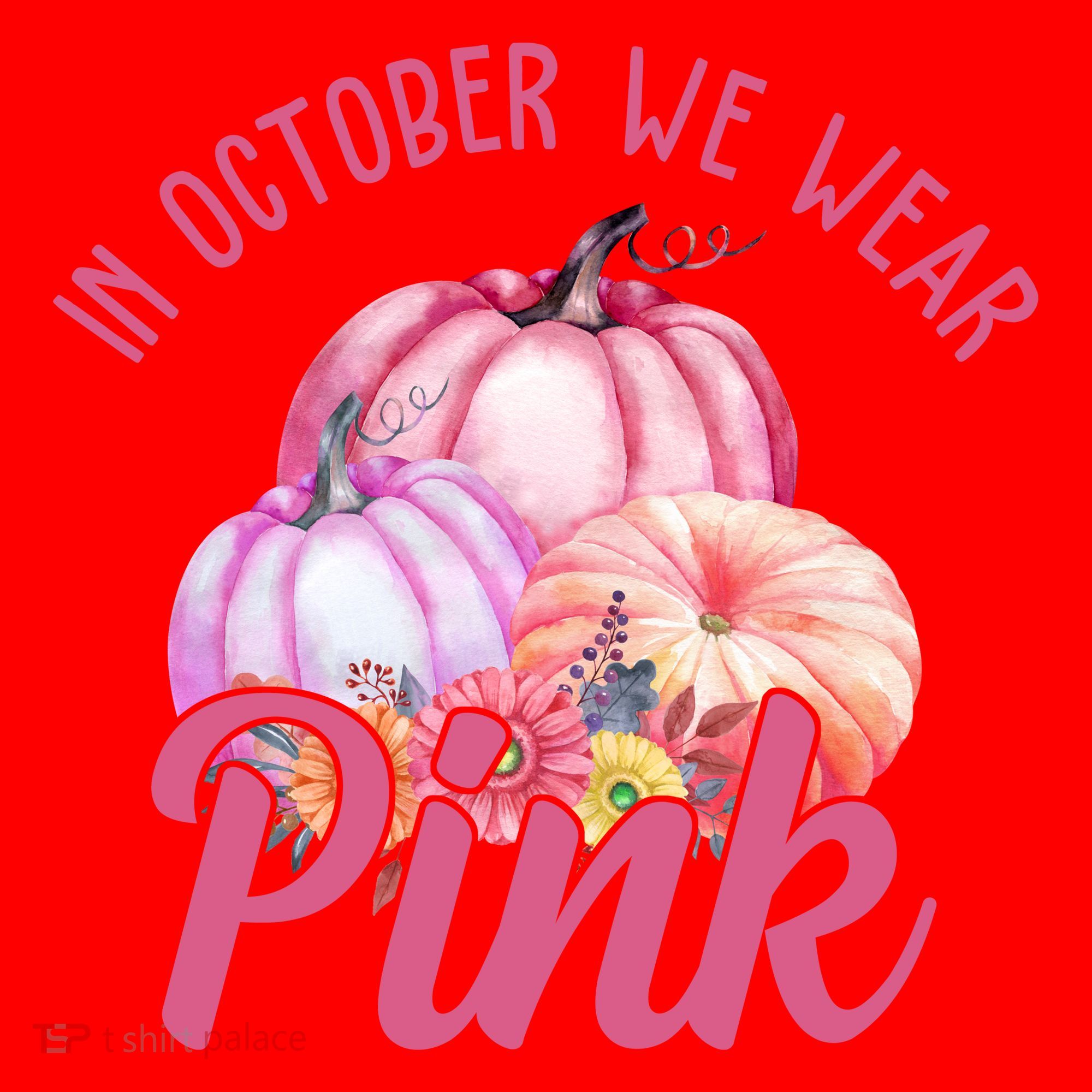 In October We Wear Pink Pumpkin Patch Breast Cancer Santa Hat