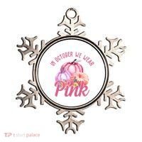 In October We Wear Pink Pumpkin Patch Breast Cancer Ornament thumb 0