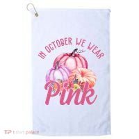 In October We Wear Pink Pumpkin Patch Breast Cancer Golf Towel thumb 0