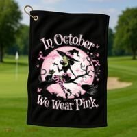 In October We Wear Halloween Party Great Gift Golf Towel thumb 1