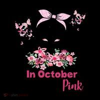 In October We Wear Pink Breast Cancer Messy Bun Floral Coffee Mug thumb 5