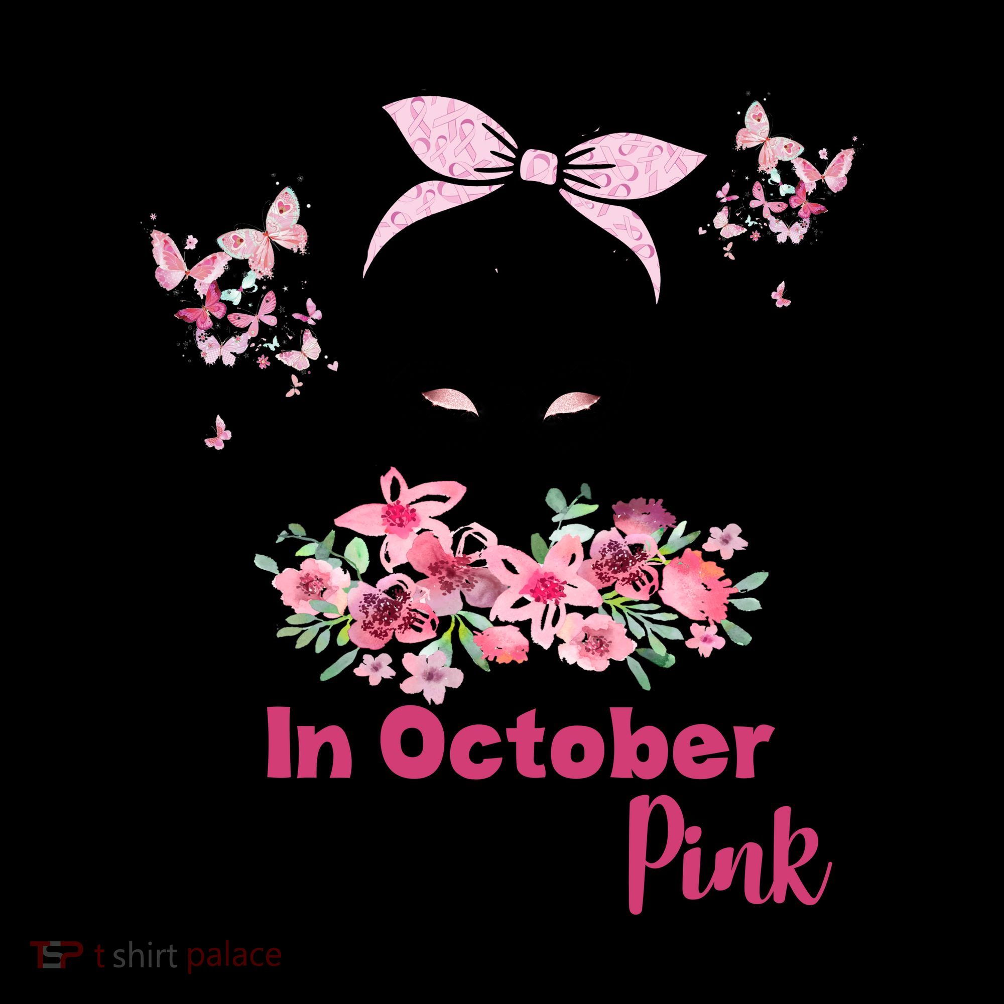 In October We Wear Pink Breast Cancer Messy Bun Floral Coffee Mug