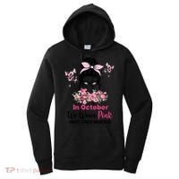 In October We Wear Pink Breast Cancer Messy Bun Floral Women's Hoodie thumb 0