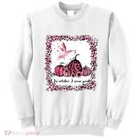 In October We Wear Pink Hummingbird Breast Cancer Awareness Sweatshirt thumb 0