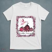 In October We Wear Pink Hummingbird Breast Cancer Awareness T-Shirt thumb 5